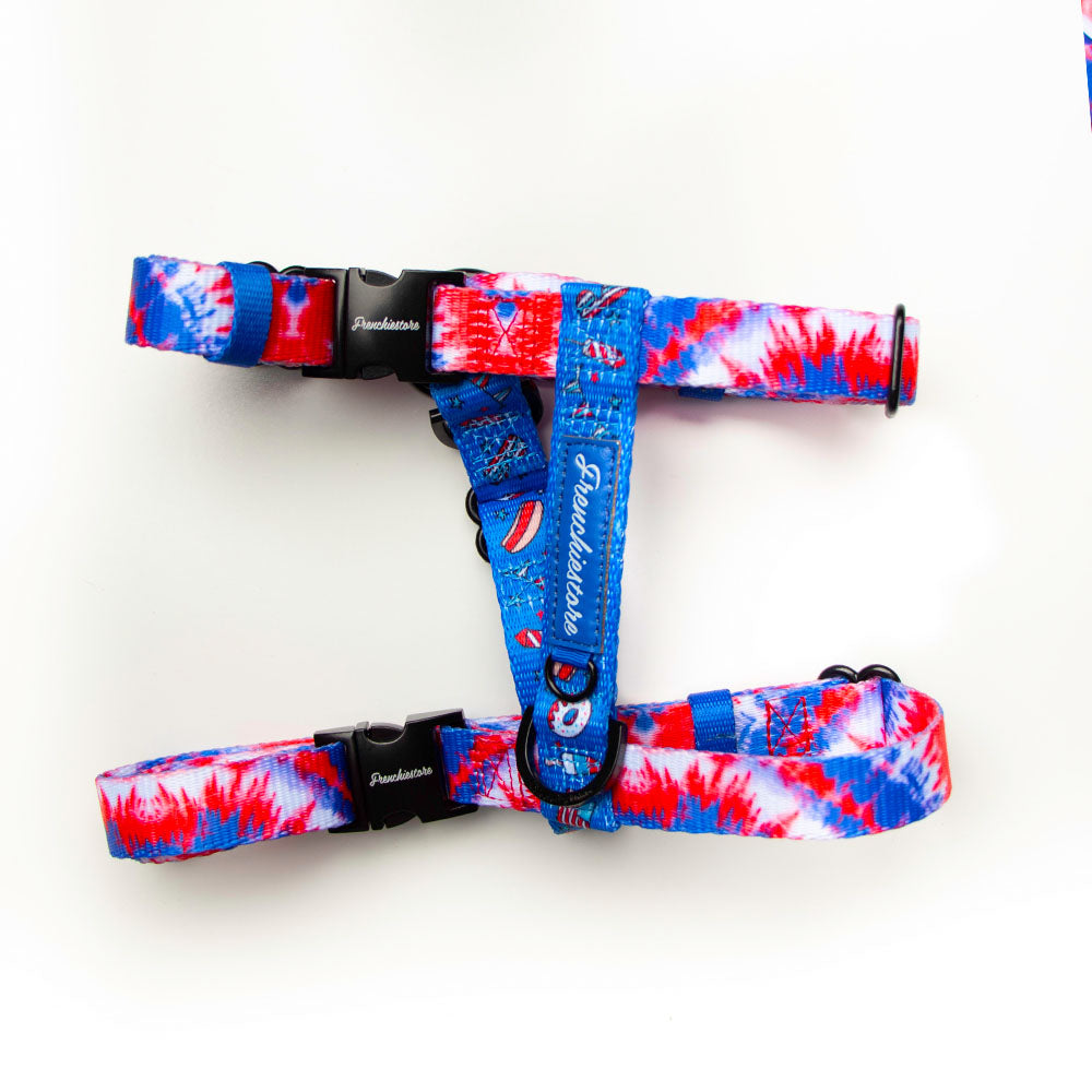 Adjustable Pet Health Strap Harness | Red, White & Blue